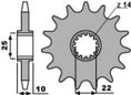 Bild in der Galerie öffnen, PBR Standard Stahlritzel vorne - 520 13 Zähne - 2070 13 18NC