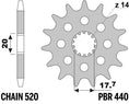 Bild in der Galerie öffnen, PBR Standard Stahlritzel vorne - 520 12 Zähne - 440 12 18NC