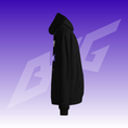 Bild in der Galerie öffnen, BYG Crew Oversized Hoodie „Enjoy the Ride“ Schwarz, Seitenansicht rechts