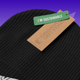Bild in der Galerie öffnen, BYG Crew Ribbed Beanie Bio-Baumwolle Schwarz, Detail Rippstrick