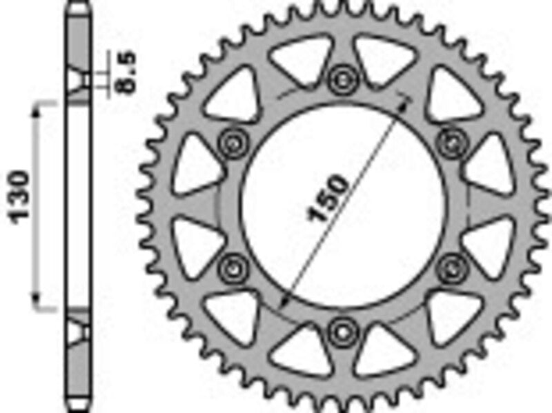 PBR Kettenrad Alu Standard - 520 51 Zähne - 270 51 L