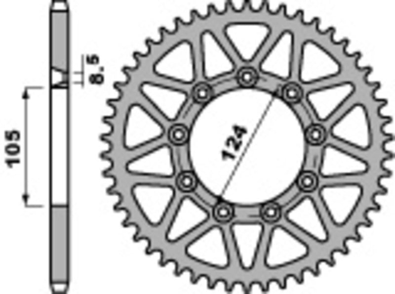 PBR Kettenrad Stahl Standard - 520 50 Zähne - 3505 50 C45