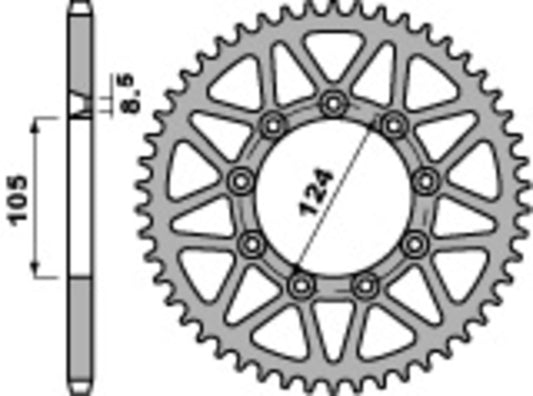PBR Kettenrad Stahl Standard - 520 51 Zähne - 3505 51 C45