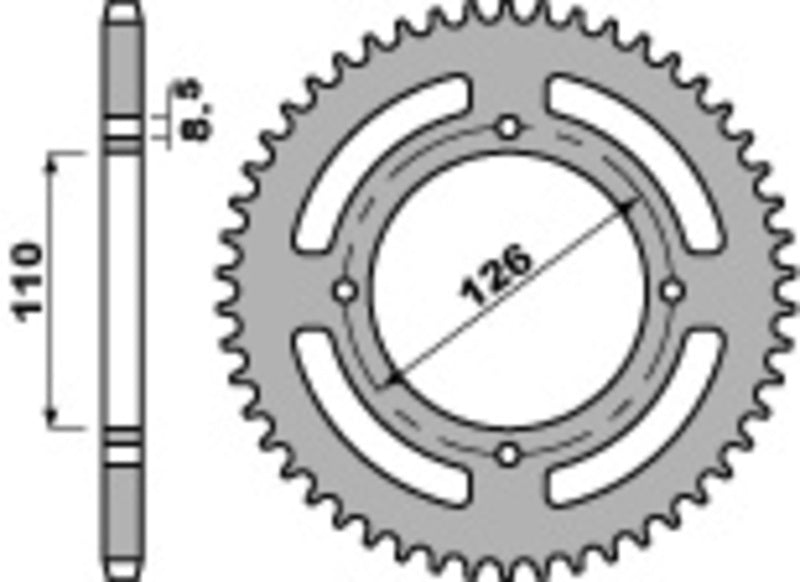 PBR Kettenrad Stahl Standard - 420 47 Zähne - 4418 47 C45