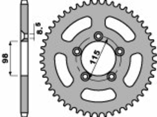 PBR Kettenrad Stahl Standard - 420 48 Zähne - 4552 48 C45