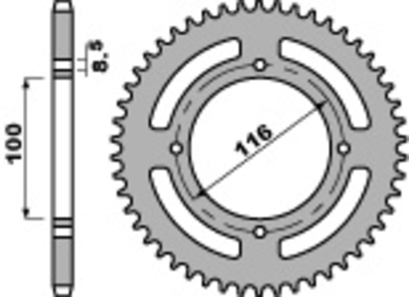 PBR Kettenrad Stahl Standard - 420 51 Zähne - 467 51 C45