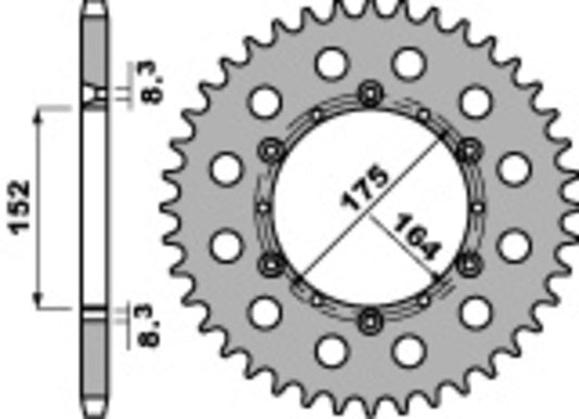 PBR Kettenrad Stahl Standard - 520 52 Zähne - 856 52 C45