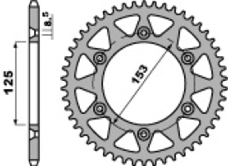 PBR Kettenrad Stahl Standard - 520 48 Zähne - 289 48 C45
