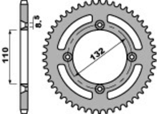 PBR Kettenrad Stahl Standard - 428 47 Zähne - 4486 47 C45