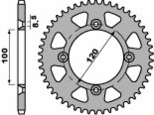 PBR Kettenrad Stahl Standard - 428 50 Zähne - 798 50 C45