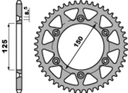 PBR Kettenrad Stahl Standard - 520 44 Zähne - 899 44 C45