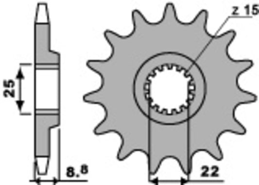 PBR Standard Stahlritzel vorne - 520 16 Zähne - 1248 16 18NC
