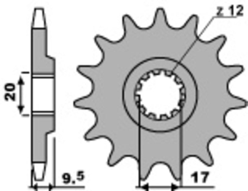 PBR Standard Stahlritzel vorne - 428 14 Zähne - 2084 14 18NC