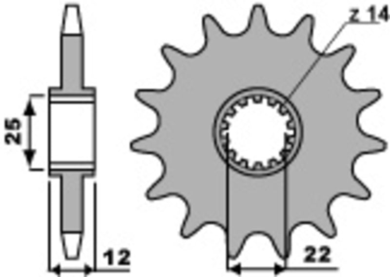 PBR Standard Stahlritzel vorne - 520 12 Zähne - 2102 12 18NC