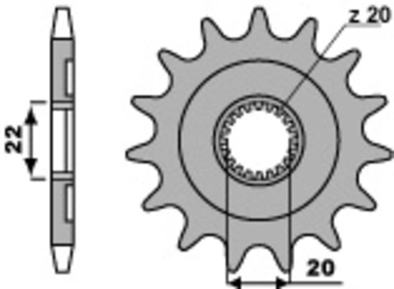 PBR Standard Stahlritzel vorne - 520 14 Zähne - 2103 14 18NC