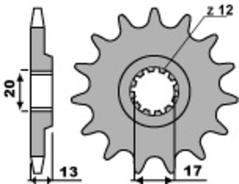 PBR Standard Stahlritzel vorne - 520 12 Zähne - 2123 12 18NC