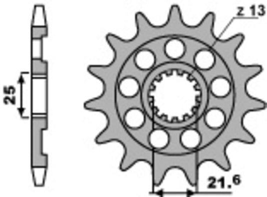 PBR Standard Stahlritzel vorne - 520 14 Zähne - 2141 14 18NC