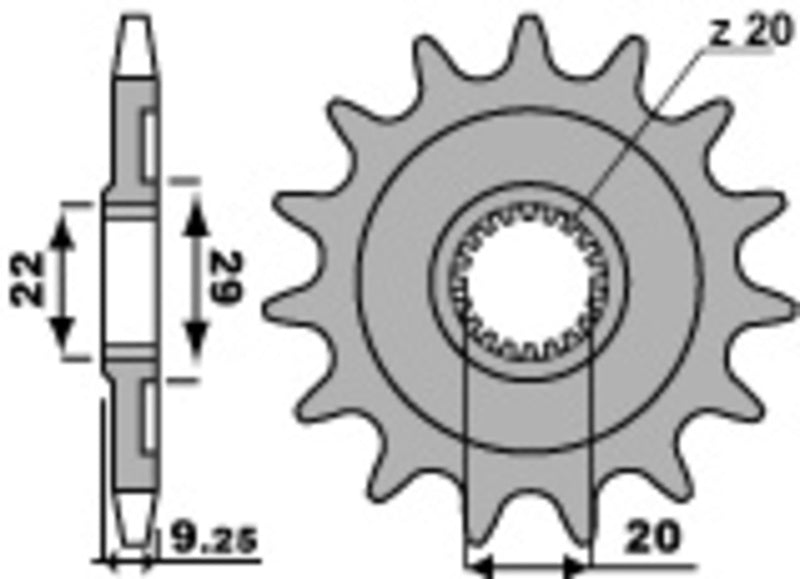PBR Standard Stahlritzel vorne - 520 14 Zähne - 2146 14 18NC