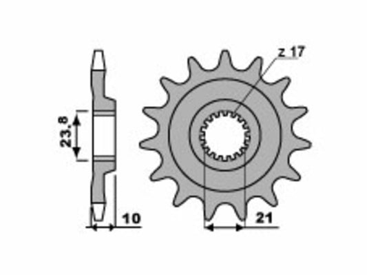 PBR Standard Stahlritzel vorne - 520 14 Zähne - 2260 14 18NC