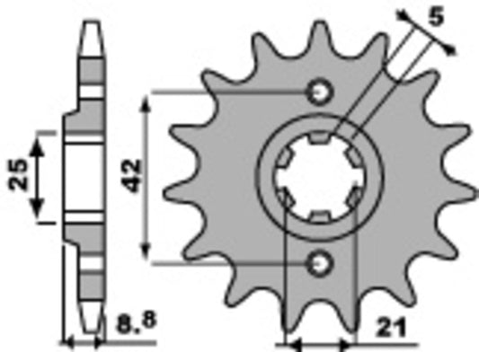PBR Standard Stahlritzel vorne - 520 14 Zähne - 507 14 18NC
