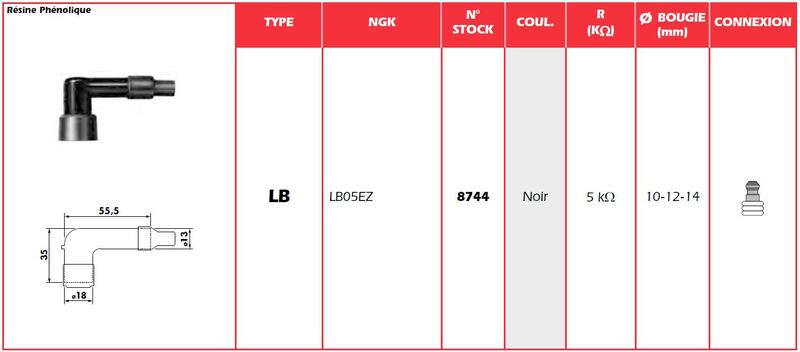 NGK Zündkerzenstecker - LB05EZ