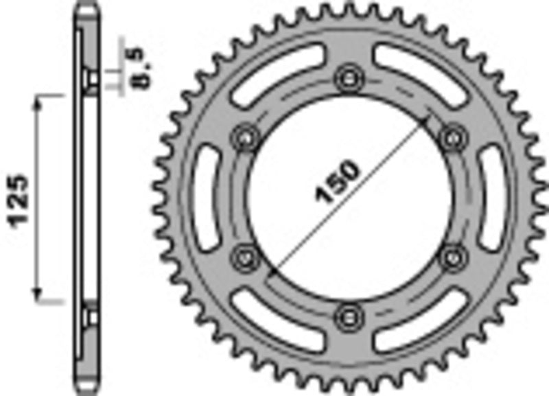 PBR Kettenrad Stahl Standard - 520 43 Zähne - 4507 43 C45