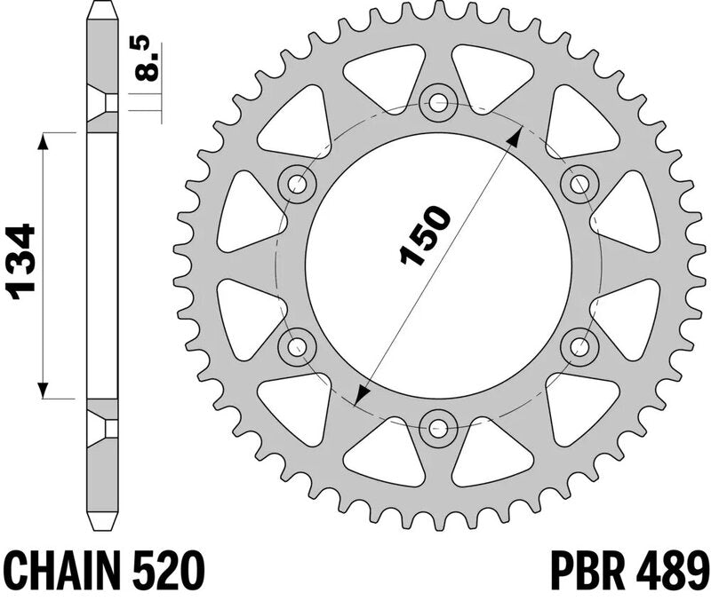 PBR Kettenrad Alu Standard - 520 50 Zähne - 489 50 L