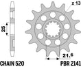 Bild in Galerie-Betrachter laden, PBR Standard Stahlritzel vorne - 520 13 Zähne - 2141 13 18NC
