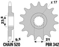 Bild in Galerie-Betrachter laden, PBR Standard Stahlritzel vorne - 520 12 Zähne - 342 12 18NC
