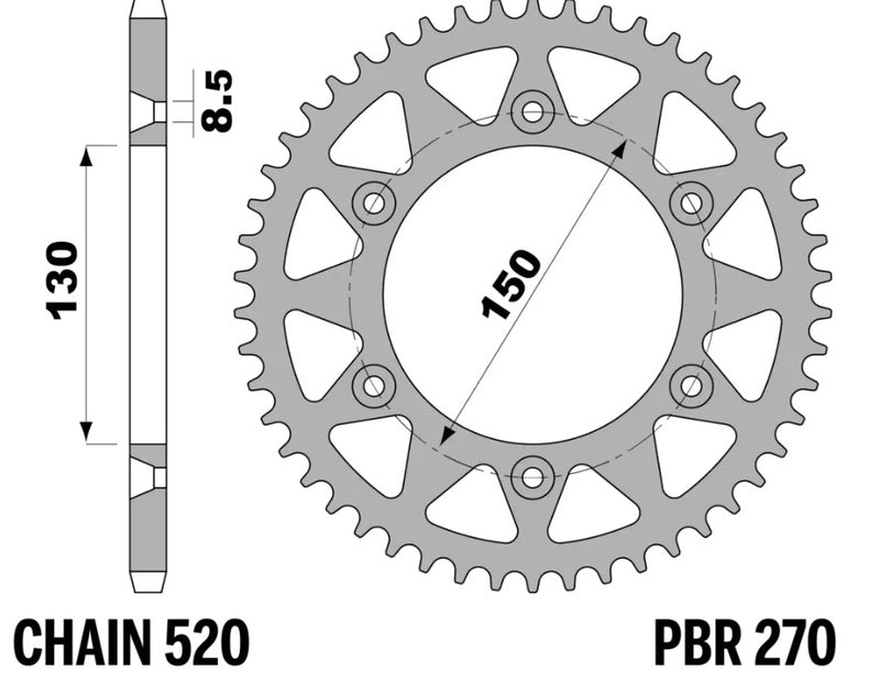 PBR Kettenrad Alu TwinColor - 520 48 Zähne - 270 48 TC4