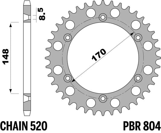 PBR Kettenrad Alu Standard - 520 50 Zähne - 804 50 L