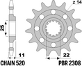Bild in Galerie-Betrachter laden, PBR Standard Stahlritzel vorne - 520 13 Zähne - 2308 13 18NC
