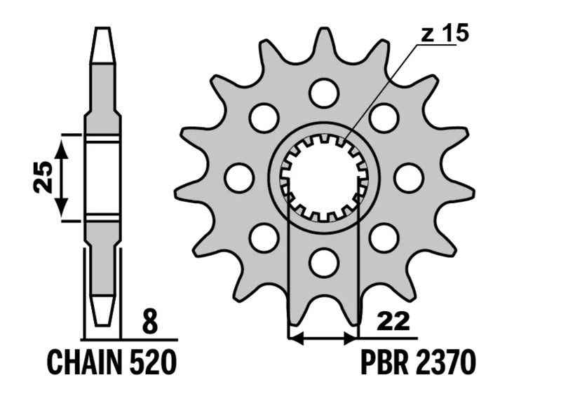 PBR Standard Stahlritzel vorne - 520 13 Zähne - 2370 13 18NC
