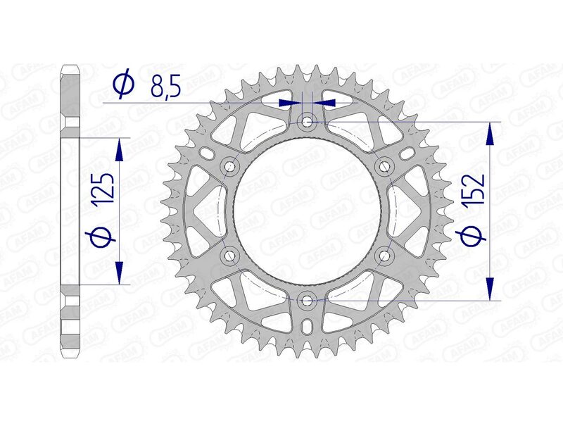 AFAM Kettenrad Alu selbstreinigend - 520 48 Zähne für Beta RR 125 2T
