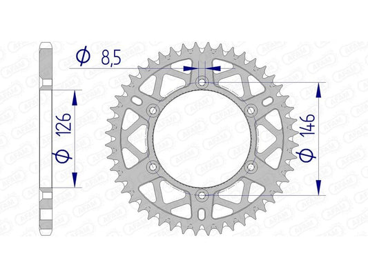 AFAM Kettenrad Alu selbstreinigend - 520 48 Zähne für Suzuki RM 125