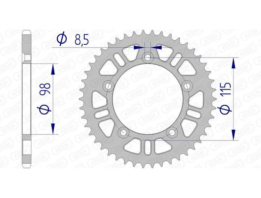 AFAM Kettenrad Alu Standard - 420 46 Zähne für GasGas MC 65