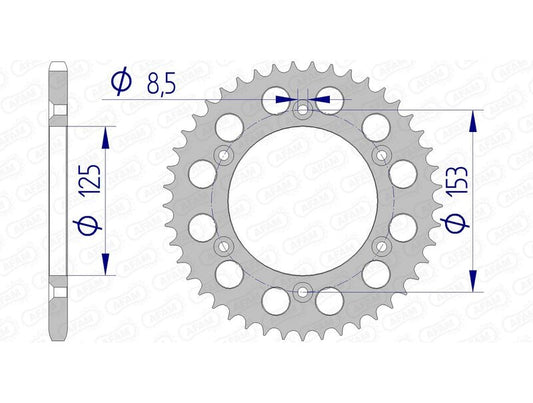 AFAM Kettenrad Alu Standard - 520 42 Zähne für Honda CR 125 R
