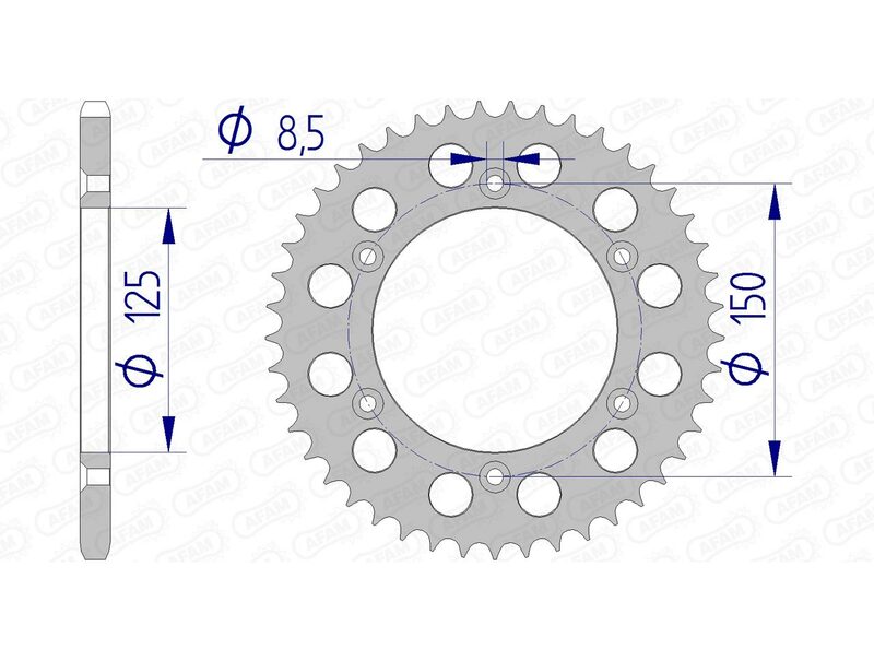 AFAM Kettenrad Alu Standard - 520 45 Zähne für GasGas EC 125