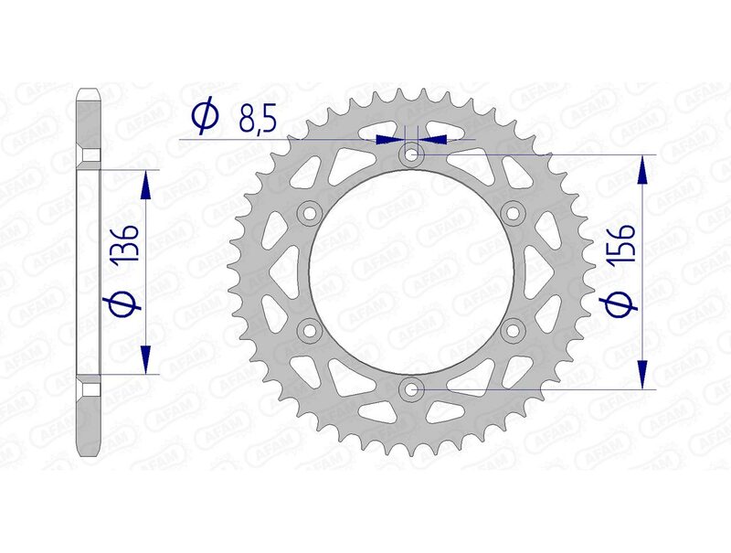 AFAM Kettenrad Alu Standard - 520 48 Zähne für Beta RR 250 2T