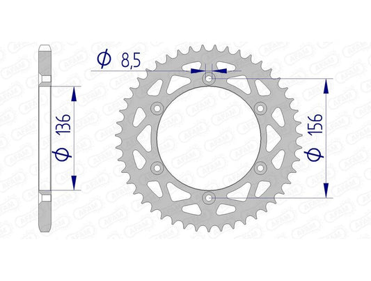 AFAM Kettenrad Alu Standard - 520 48 Zähne für Beta RR 250 2T