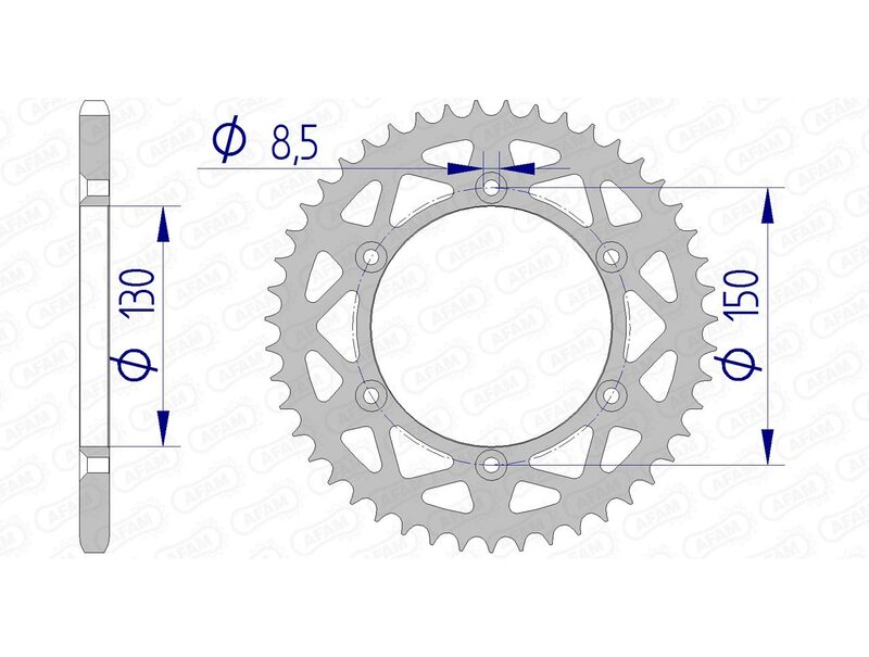 AFAM Kettenrad Alu Standard - 520 48 Zähne für Fantic XEF 250