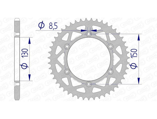 AFAM Kettenrad Alu Standard - 520 48 Zähne für Fantic XEF 250