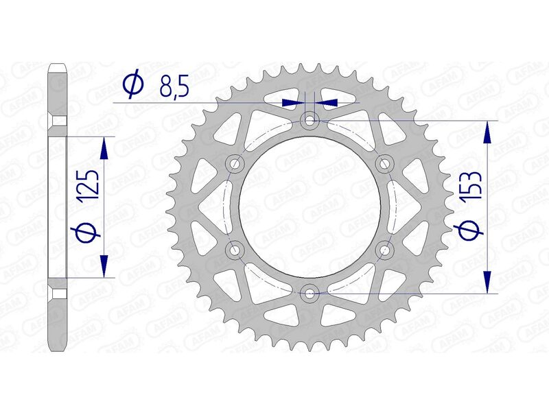 AFAM Kettenrad Alu Standard - 520 49 Zähne für Honda CR 125 R
