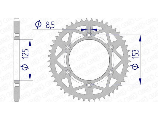 AFAM Kettenrad Alu Standard - 520 50 Zähne für Honda CR 125 R