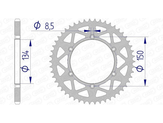 AFAM Kettenrad Alu Standard - 520 50 Zähne für Kawasaki KX 125
