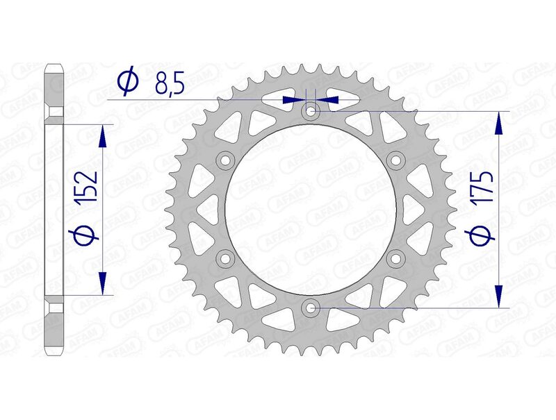 AFAM Kettenrad Alu Standard - 520 50 Zähne für Yamaha YZ 125