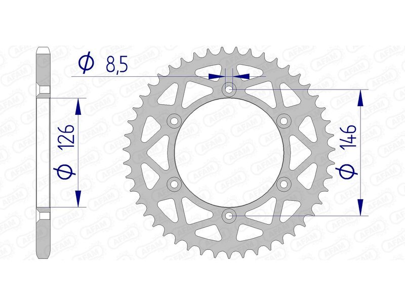 AFAM Kettenrad Alu Standard - 520 51 Zähne für Suzuki RM 125