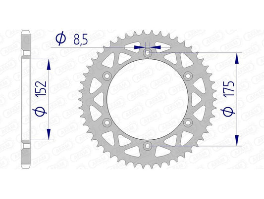 AFAM Kettenrad Alu Standard - 520 51 Zähne für Yamaha YZ 125