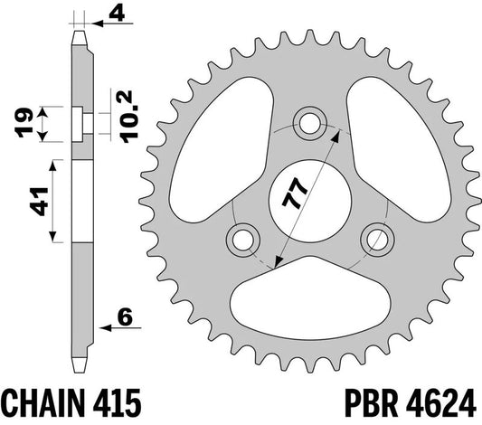AFAM Kettenrad Stahl Standard - 520 48 Zähne