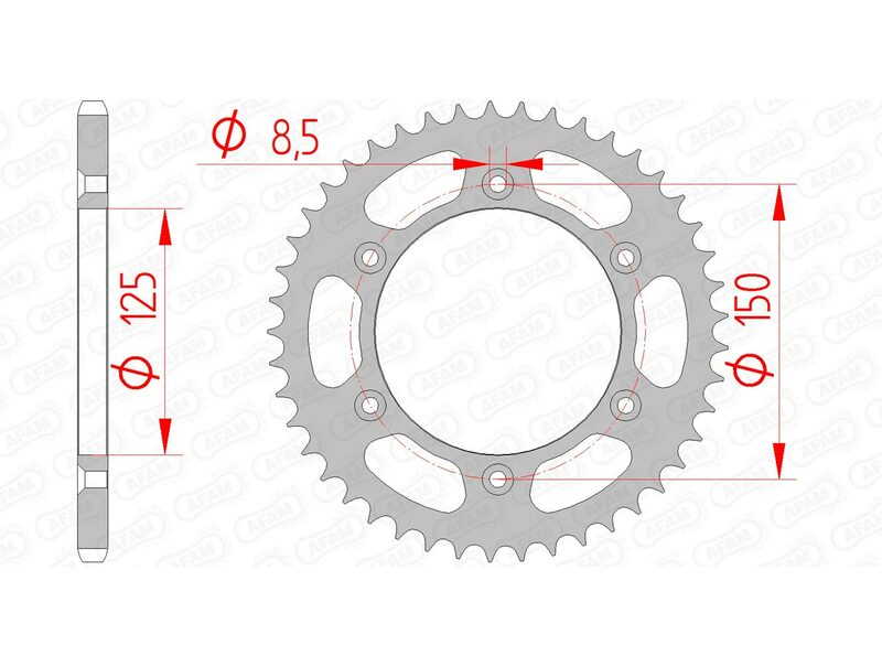AFAM Kettenrad Stahl Standard - 520 50 Zähne für GasGas EC 125